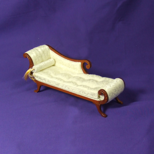 CA019-01 Hansson Walnut White Lounge in 1" scale for Dollhouse